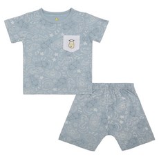 baa baa sheepz 抱抱羊 糖果套裝 短袖上衣 & 短褲, 5~6歲, 宇宙藍