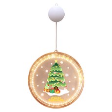 3D 吸盤式掛燈 聖誕裝飾燈 壓克力板+PS+LED 22公分, 聖誕樹