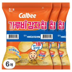 가루비 감자칩 오리지널, 40g, 6개