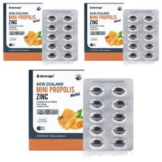 nz Origin 迷你蜂膠鋅, 30錠, 3個