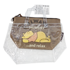 Skater 卡通透明游泳包/沙灘包, 透明色 + 棕色