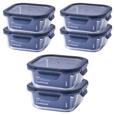 LocknLock 樂扣樂扣 Indigo 玻璃罐, 6個, 800ml