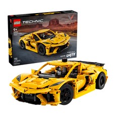 LEGO 樂高 42205 動力科技 跑車積木 732片, 1盒, 雪佛蘭克爾維特 黃色