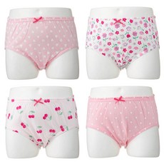 Base Alpha Essential 女童有機無螢光純棉三角內褲4件組