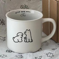 Jbloom Puppy Drink More 馬克杯 320ml + 迷你明信片禮物組, 1套, 白色