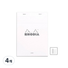 RHODIA 記事本 no16 橫線, 白色, 4個, 80張