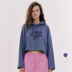 오아이오아이 여성용 루프 로고 크롭 후디