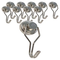 주앤지 초강력 자석 네오디움 360˚ 회전 고리자석 걸이 후크, 실버, 10개