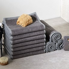 SOFT TOUCH 居家運動毛巾 100 x 20 cm, 煙灰苔蘚, 10個