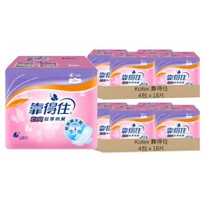 Kotex 靠得住 雙效護翼超薄較多, 一般, 18片, 8包