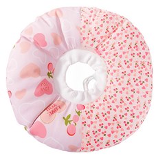 伊莉莎白圈太陽花, 防舔護理 術後保護 柔軟舒適 可調整鬆緊 不同尺寸, L, 粉色愛心, 1個