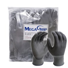 MEGA GRIP 手掌PU塗層手套 L, 灰色手掌, 20個