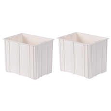 工業風可堆疊耐重收納盒, 卡其白, 2個