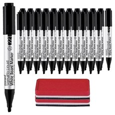 monAmi Sigmaflo 液體墨水白板筆 221 12入 +白板擦組, 黑色, 2套