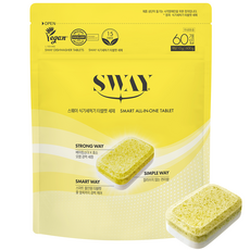 스웨이 식기세척기 분말 타블렛 세제 60p, 600g, 1개