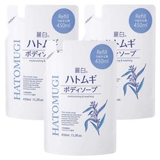 KUMANO 熊野油脂 麗白 薏仁 沐浴露補充, 450ml, 3件