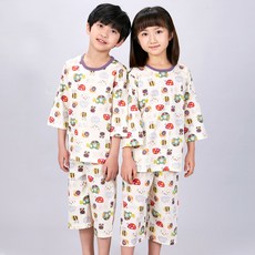 Kids Line 青少年學生 瓢蟲棉質七分緹花內衣上下套裝