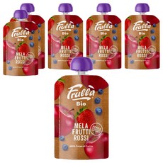 유기농 생과일 누바 푸루라 짜먹는 퓨레, 사과 블루베리 딸기, 100g, 6개