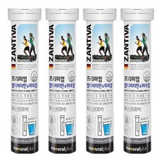 잔티바 내츄럴플러스 발포 멀티비타민 미네랄, 20정, 4개