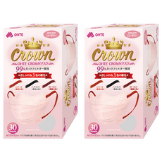 OHTE 新快適 CROWN 成人口罩, 2個, 30片, 淡粉色