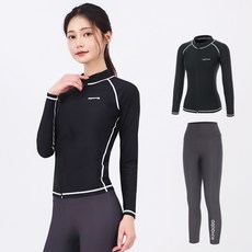 aquatica 女款拉鍊防磨衣高腰水上運動緊身褲 上衣 AQAWJP23004 + 下身 AQAWLE23003 套組