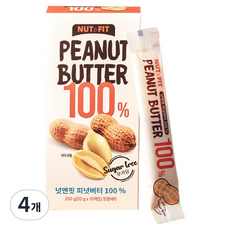 넛앤핏 피넛버터 100% 10p, 200g, 4개