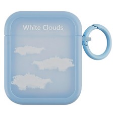 Koios AirPods 4 藍天白雲磨砂 耳機保護殼, 霧藍色, 1個, 單一商品