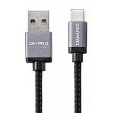 ONPRO 3A 傳輸快充線 USB-A - USB-C UC-TCM12M, 1.2m, 黑色, 1條
