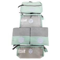 m square City系列 衣物袋套裝 (3-5-8件套) 抗皺摺記憶布, 薄荷綠