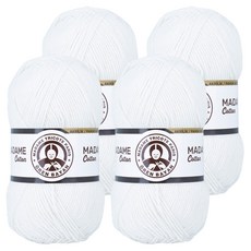 DIKTAS Madame Cotton棉質混紡毛線 2入, 000.白色, 4個