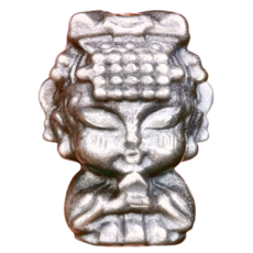 慈悲護身 天然銀曜媽祖擺件 小(4.5 x 3.5cm), 銀色