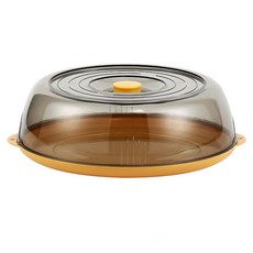 couselect 可疊堆保溫食物保鮮菜罩/微波爐加熱防濺油蓋/防蟲防塵食物罩/保溫蓋/防油蓋/防濺罩, 黃色, 1個