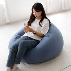 MYME 원형 빈백 1인 소파 NO 09, 인디블루