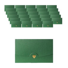 Maket Gamseong 珍珠愛心珠光小型卡片信封, 綠色, 50個