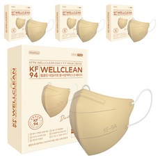 웰클린 데일리핏 마스크 중형 KF94, 20개입, 베이지, 4개