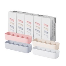 Block Mart 塑料內衣抽屜收納盒 5盒隨機發貨, 隨機顏色, 5個