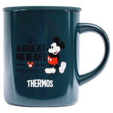 THERMOS 膳魔師 不銹鋼真空杯 JDG-350DS 米奇款, 350ml, 帶蓋, 深綠色, 1個