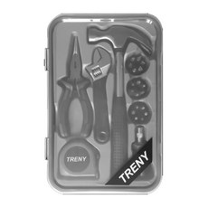 TRENY 工具組 Set, 起子頭 18個 + 羊角錘 + 棘輪起子 + 活動板手 + 尖嘴鉗 + 捲尺, 1組