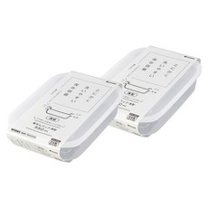 inomata 微波爐加熱保鮮盒 淺型 附蓋 透明白色 500ml, 2個, 1組