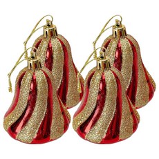 彩繪鈴鐺 Set 4, 7cm, 紅色, 1組