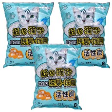 QQ KIT 活性炭環保紙貓砂, 8L, 2.5kg, 3包, 活性炭