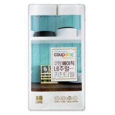 쿠팡베이직 네추럴 키친타월 150매, 8개