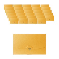 Maket Gamseong 珍珠愛心珠光小型卡片信封, 黃色, 50個