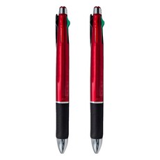 ZEBRA 斑馬牌 Clip-on 四色五合一 多功能原子筆 ZX3C+S 0.7mm 3色 + 0.5mm自動鉛筆, 消光紅, 2支