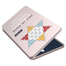 YouRPUZZLE 鐵盒桌遊-跳棋G2490, 磁性便攜，親子互動益智遊戲, 1入