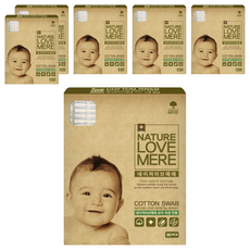 NATURE LOVE MERE 獨立包裝嬰幼兒棉花棒 80支, 6盒