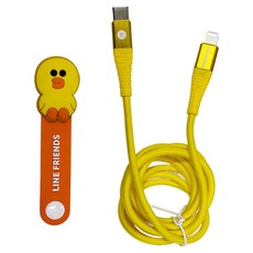 ONPRO LINE FRIENDS USB-C-Lightning 充電/傳輸線, 1.2m, 莎莉 黃色, 1條