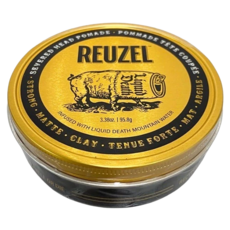 REUZEL 黑金豬強力黏土級水性霧面髮蠟 95g, 持久強效定型, 增加自然清晰線條紋理, 1個