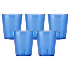 리빙메이트 PC 안깨지는 물컵 190ml, 청색, 5개