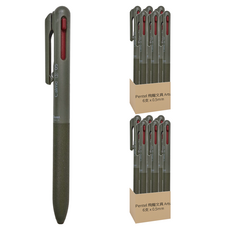 Pentel 飛龍文具 Calme 靜暮 三色輕油性筆 XBXAC35D 0.5mm 6支, 卡其色, 2盒